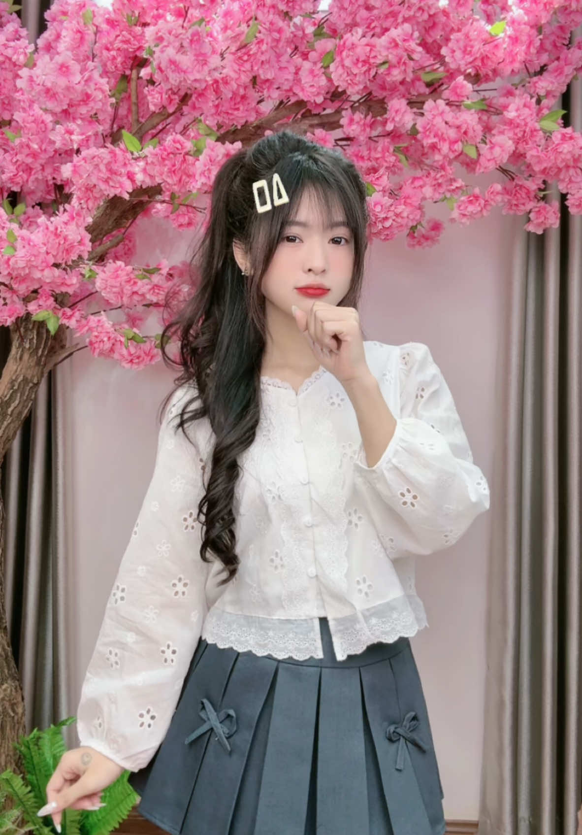 Áo sơ mi ren kiểu nữ nèee 🎀💗🍒🍃🥰✨🌈 #xh #viraltiktok #kozoda #somi #viralvideo 