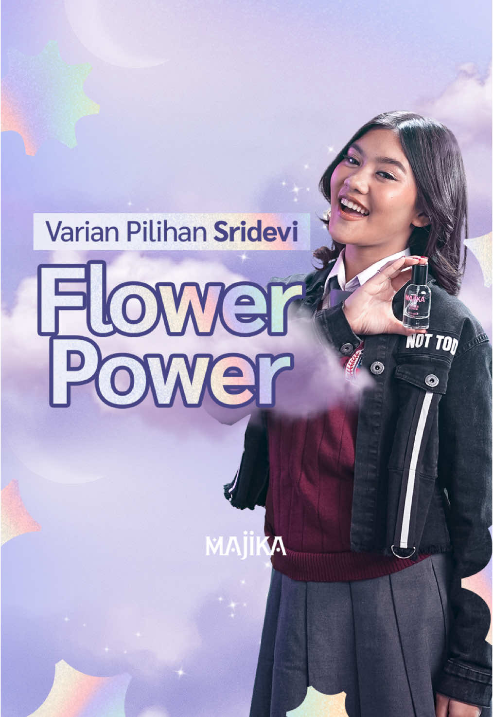 First reaction @da5_sridevi03 nyobain parfum MAJIKA varian Flower Power!✨ Siap-siap semakin terpikat sama pesona anggunnya Sridevi ya, Dreamers!🫠 Yuk, yang mau samaan sama Sridevi bisa langsung checkout parfum Majika varian Flower Power sekarang juga karena khusus di Konser Raya 3 Dekade Indosiar tanggal 10, 11, 12 Januari 2025 kalian bisa beli Majika dengan harga 88rb aja! Link: https://s.shopee.co.id/5AcjBX2kh0 (cek IG story Majika!)