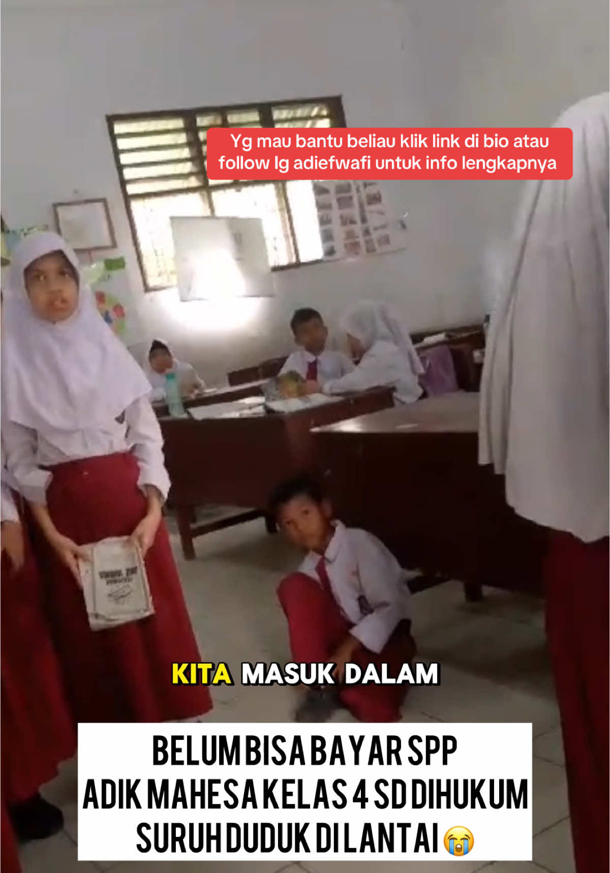 Alhamdulillah kita sudah komunikasi dengan pihak keluarga beliau dan kejadian tersebut benar benar valid  Cerita tentang beliau :  Seorang siswa kelas empat Sekolah Dasar di Kota Medan duduk di lantai saat mengikuti pelajaran karena menunggak uang sumbangan pembinaan pendidikan (SPP) selama tiga bulan. Peristiwa itu viral di media sosial setelah orang tua murid merekam anaknya tengah belajar di lantai. Peristiwa itu berawal, saat orang tua MI, Kamelia datang ke sekolah dan merekam anaknya duduk di lantai saat jam belajar Rabu (8/1). MI diketahui sekolah di SD Swasta  Yg mau bantu beliau klik link di bio atau follow Ig adiefwafi untuk info lengkapnya  #fyp #fypage #fypdongggggggg #fypp 