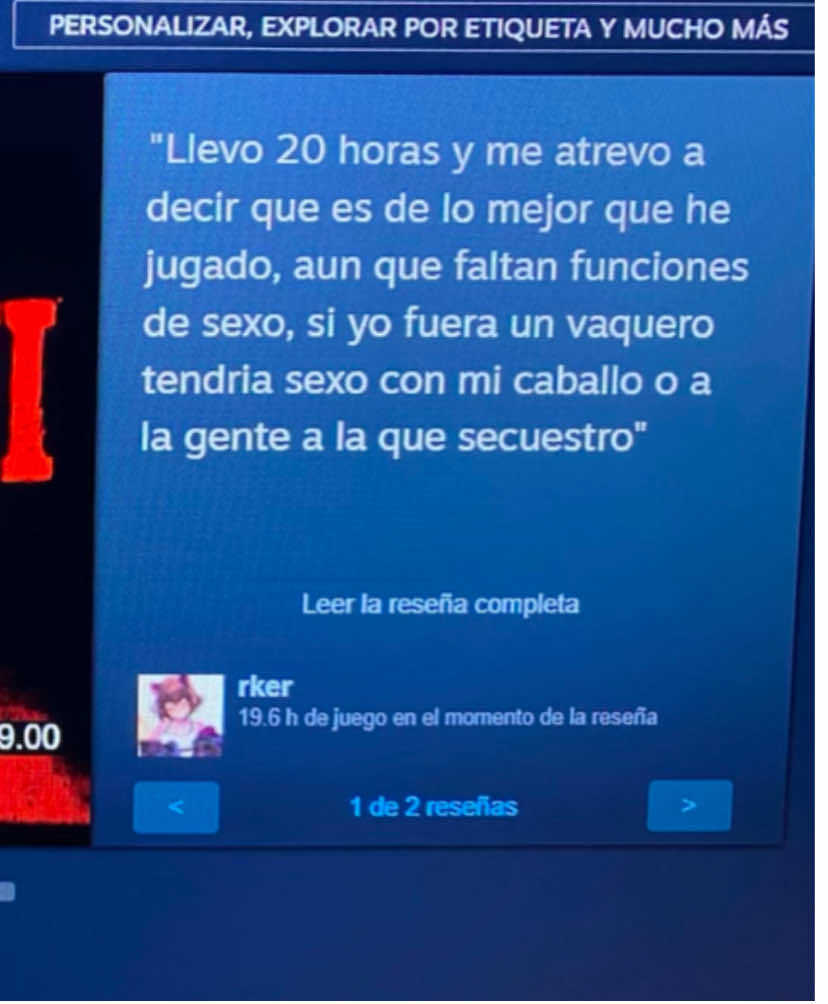 💀 estaba viendo reseñas y me topé esto,le tome foto #Capcut #rdr2 #steam #DEXEM #reseña 