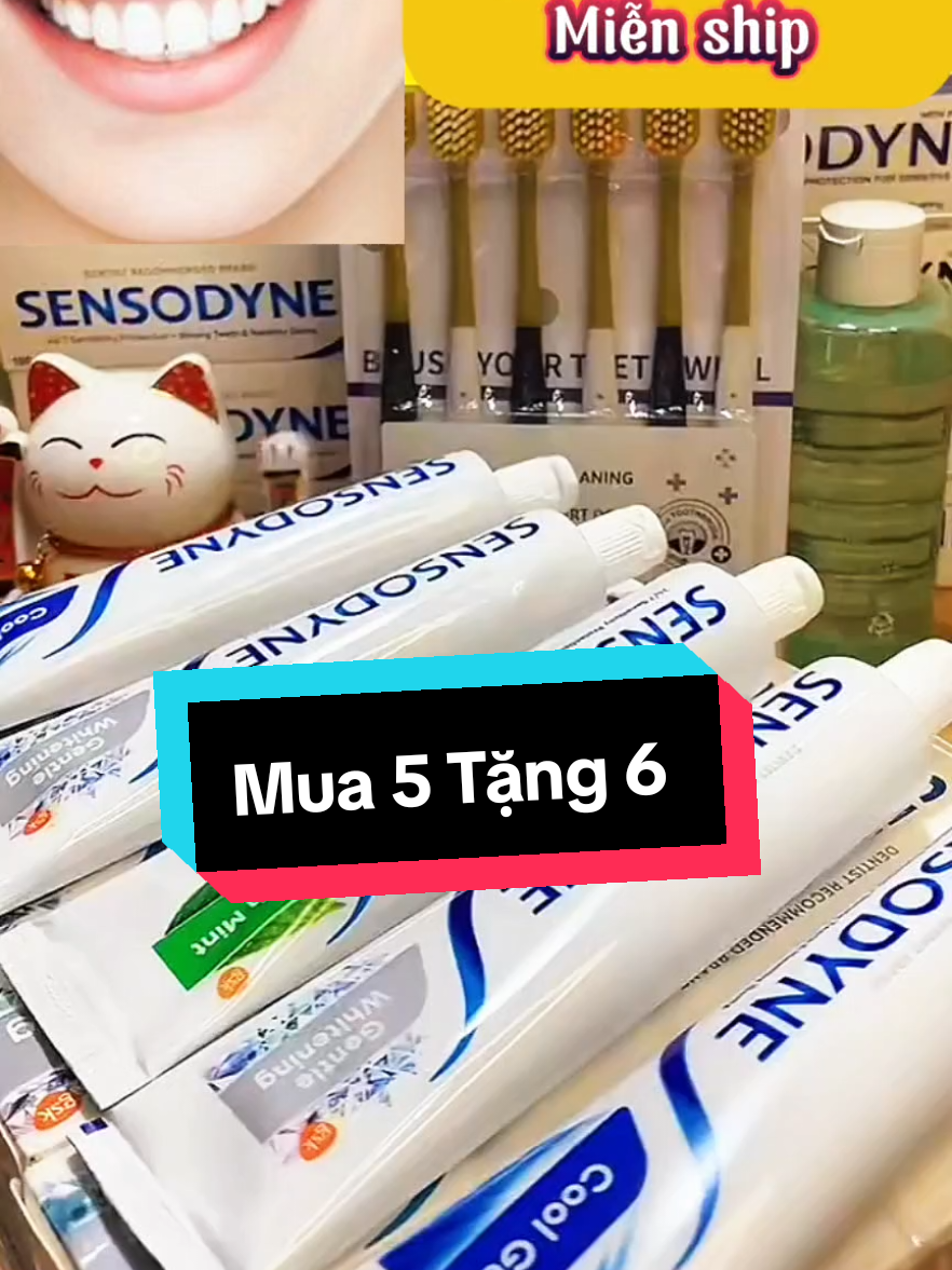 Sale 99k 5 tuýp kem đánh răng Sensodyne. Miễn ship hàng   #kemdanhrang #kemtrangrang #kemdanhrangsensodyne #xuhuong #sensodyne  #muataitiktok #trangrang  #thuhagiadung68 