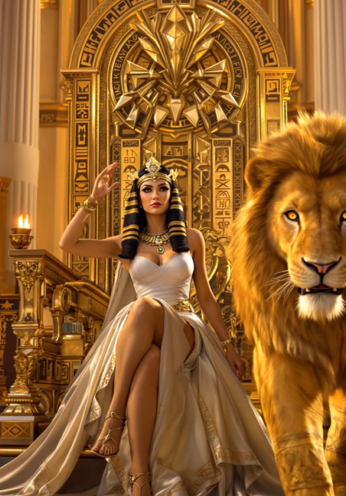 #aiart #klingai #ai #aivideos #foruyou #ancient #queens #ancientegypt #ancienthistory #lion 