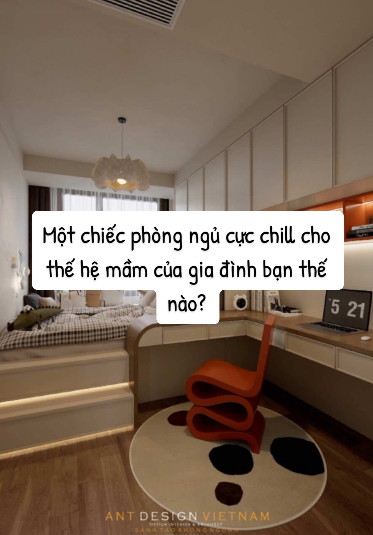 Một chiếc phòng ngủ chill chill #xuhuong #antdesignvietnam #thietkenoithat #thicongnoithat #nhaant #kidroom 