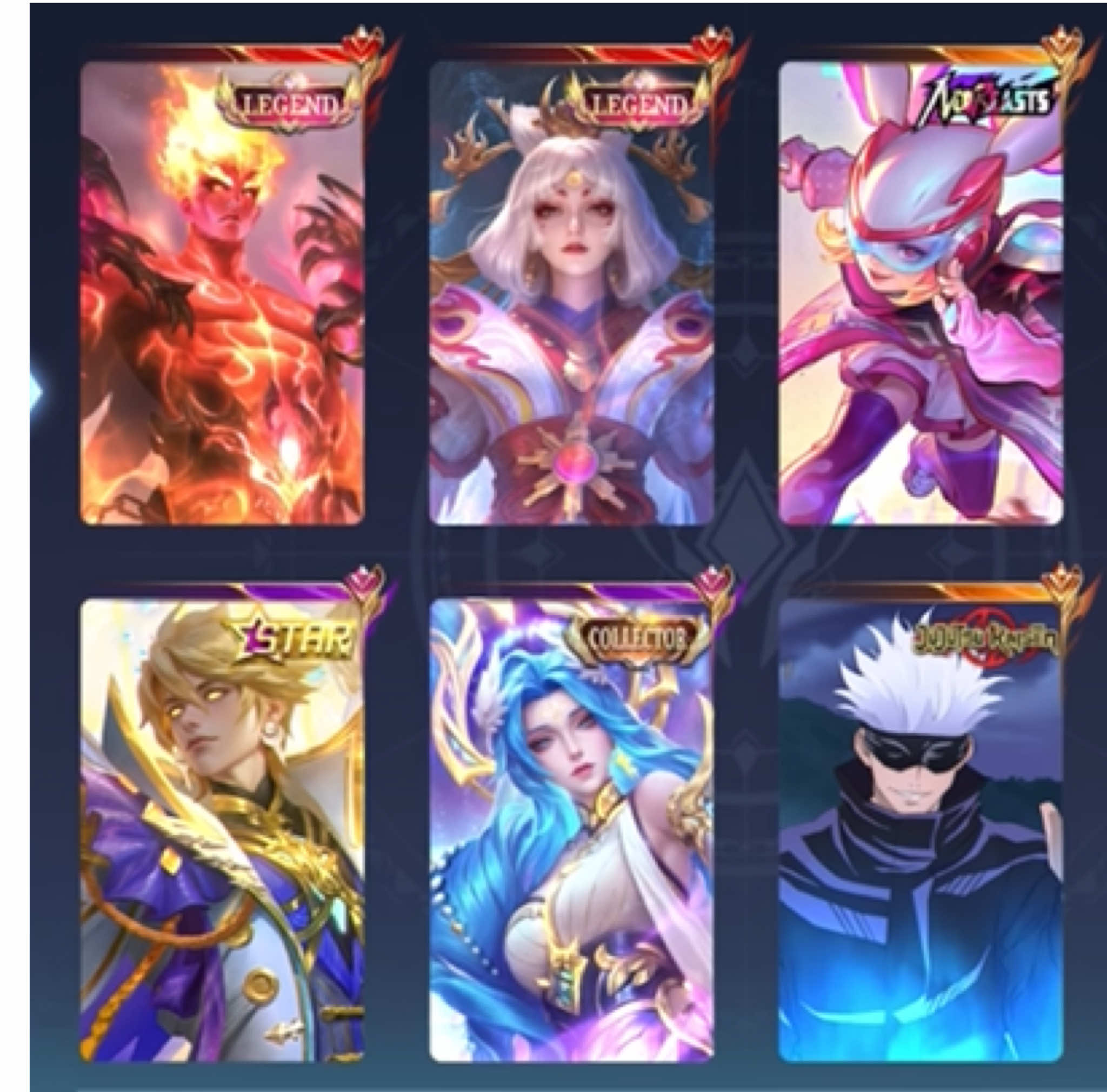 Skin collection so far! 🥹💫 @Mobile Legends #mlbb #mlbbskins #mlbbtiktok 