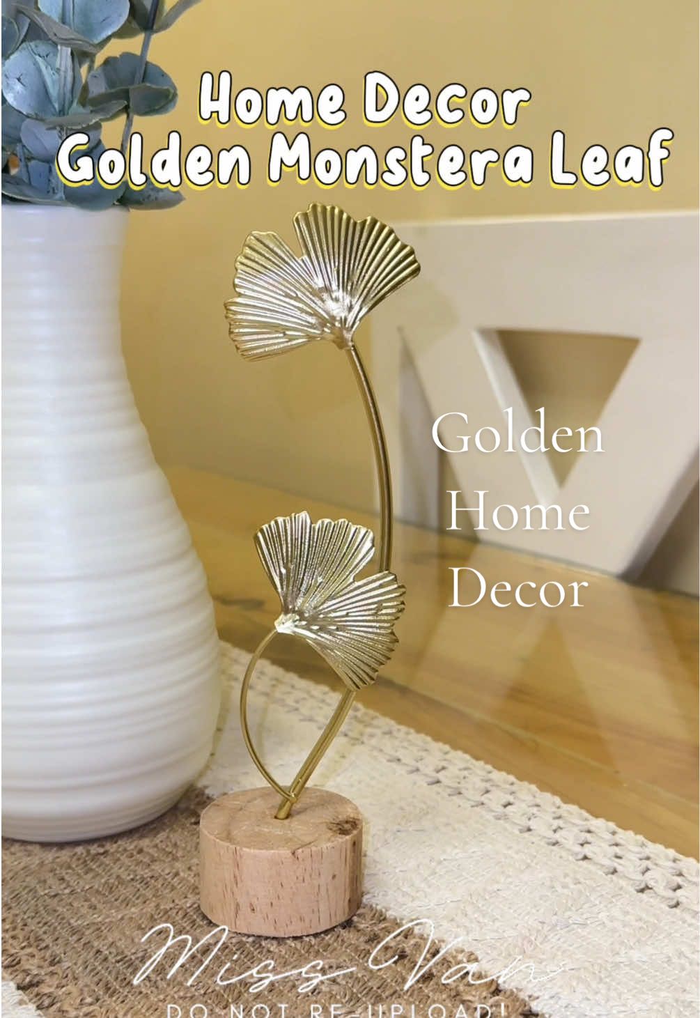 Home Decoration using this Golden Monstera Ornament #homedecor #homedecorideas #tabledecor #leafornament #ornaments #decor #golddecor #house #Home 