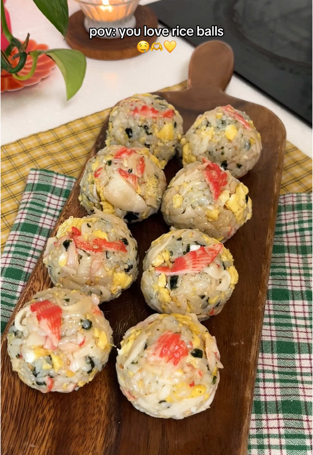 crab & egg rice balls🤤 #riceballs #crab #EasyRecipe 