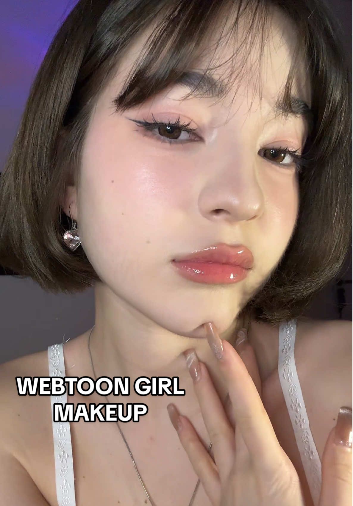 peach soo ae inspired makeup 🍑 #sooae #operationtruelove #makeup #lashes #falsies #viral #kbeauty #webtoon #fyp #cbeauty 