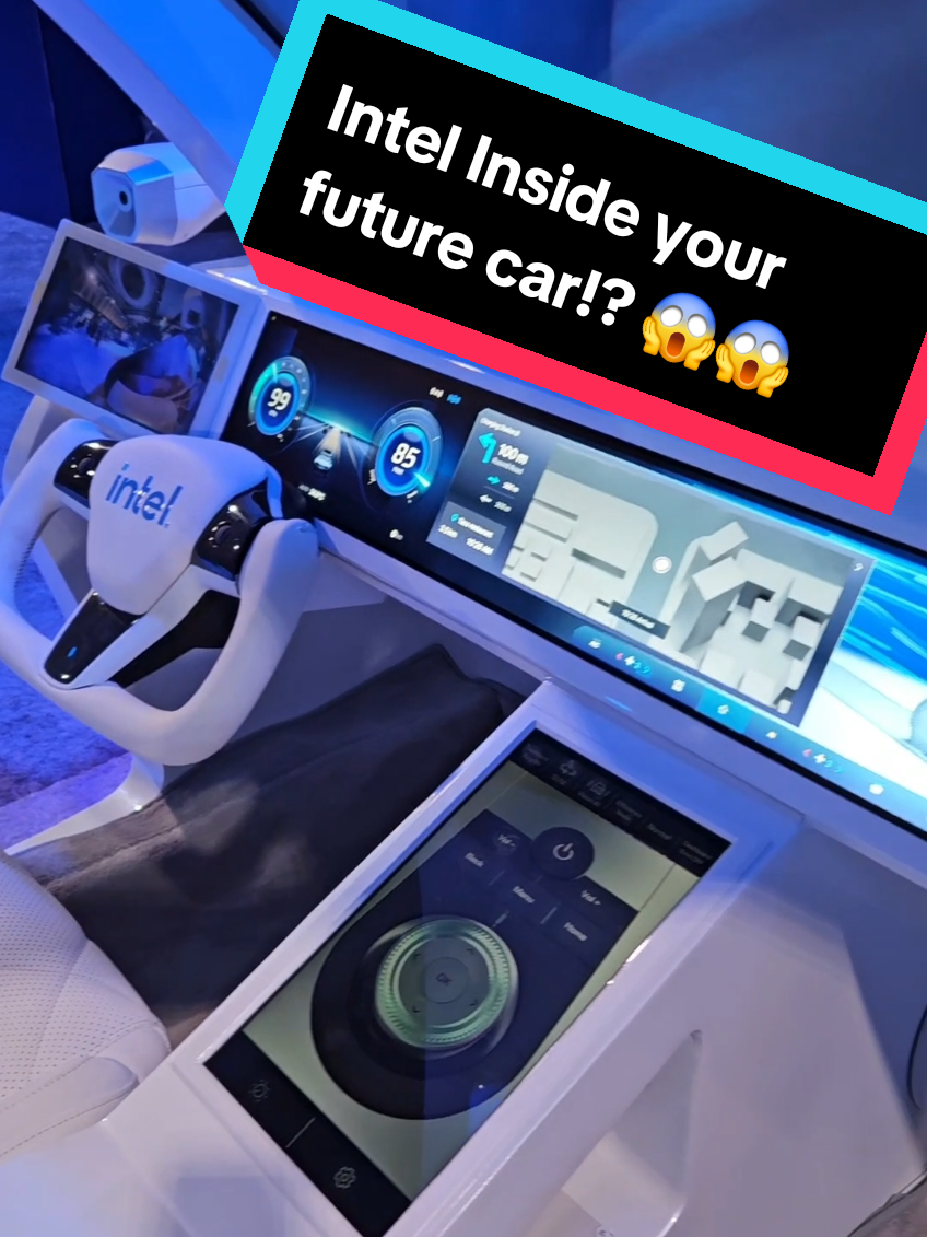 Intel is taking their leading processor design and AI smarts to your future EV cars, co-powered by Intel Arc graphics too! Here's a glimpse of a concept car of tomorrow 😎 #CES2025 #intel #xess #ev  #car #futurecar #automotive #sdv #powertrain @intel 