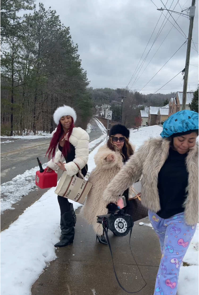 The gasoline was a must ! 😂😂  then my mama the ring leader 😂😂😂 #fyp #viral #dance #keyshiacole #keishacolechallenge #momdaughter #snow 
