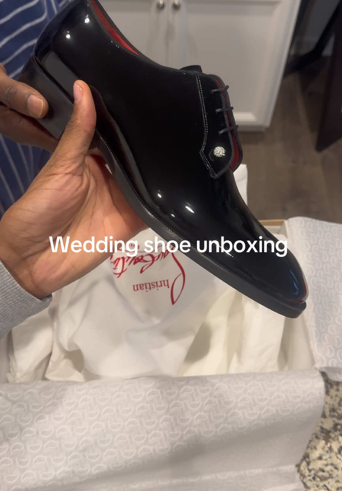 Wedding shoe unboxing. #newlyweds #justmarried 