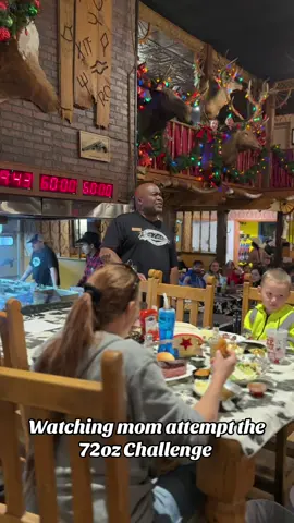 Watching mom attempt the 72oz Steak Challenge at the Big Texan in Amarillo Texas! 🥩 #bigtexan #amarillo #texas #route66 #thingstodoinamarillo #72ozsteak #amarillorestaurant #eatingcompetition #steakchallenge #uniqueexperiences @Explore Amarillo 