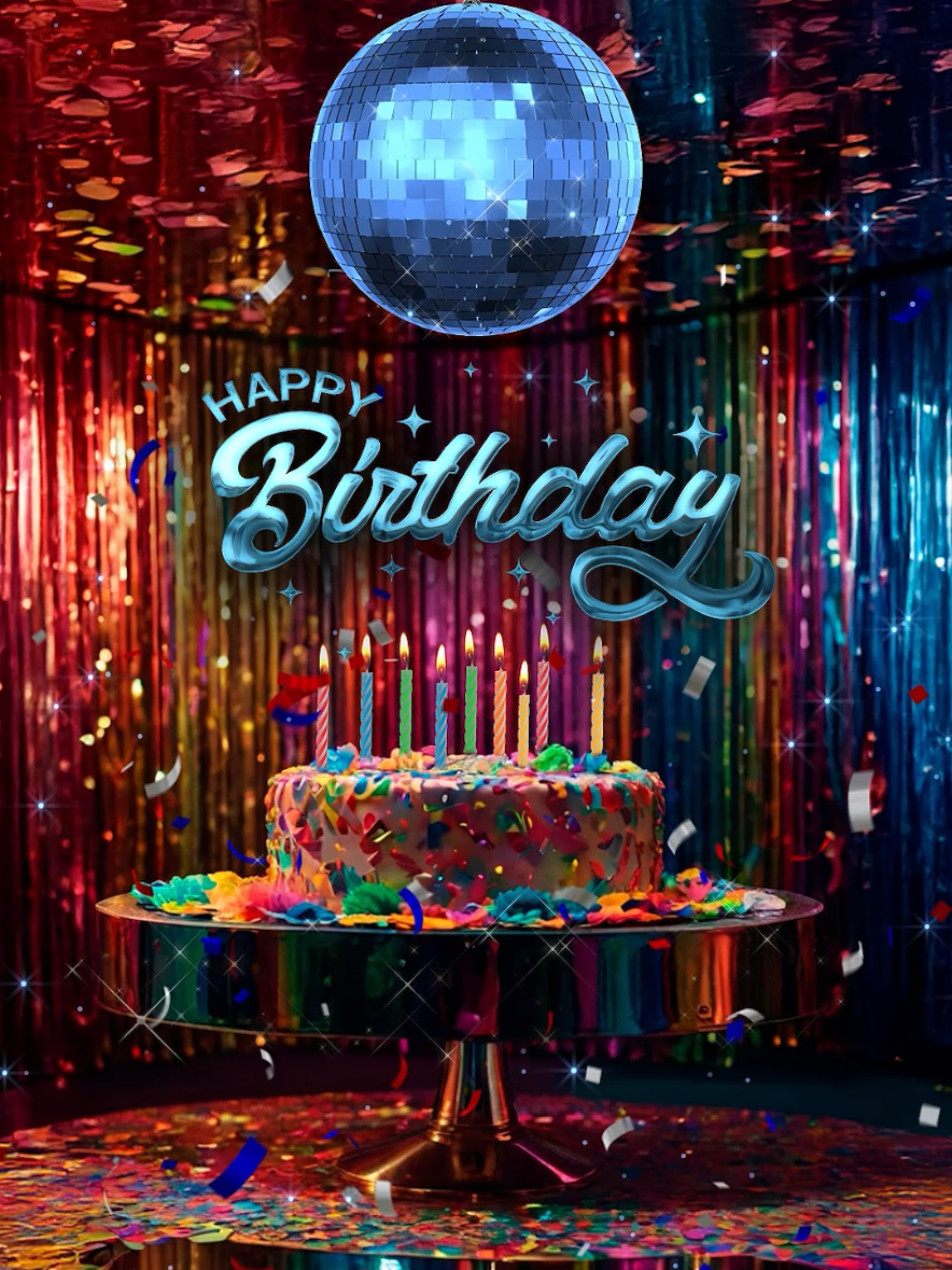 Happy Birthday! 🪩🎉 Time to shine and groove, let’s celebrate your birthday DISCO style 💃🕺 Let the party begin! 🎶 #happybirthday #disco  #happybirthdaytoyou #joyeuxanniversaire #80smusic  #happybirthdaysong 