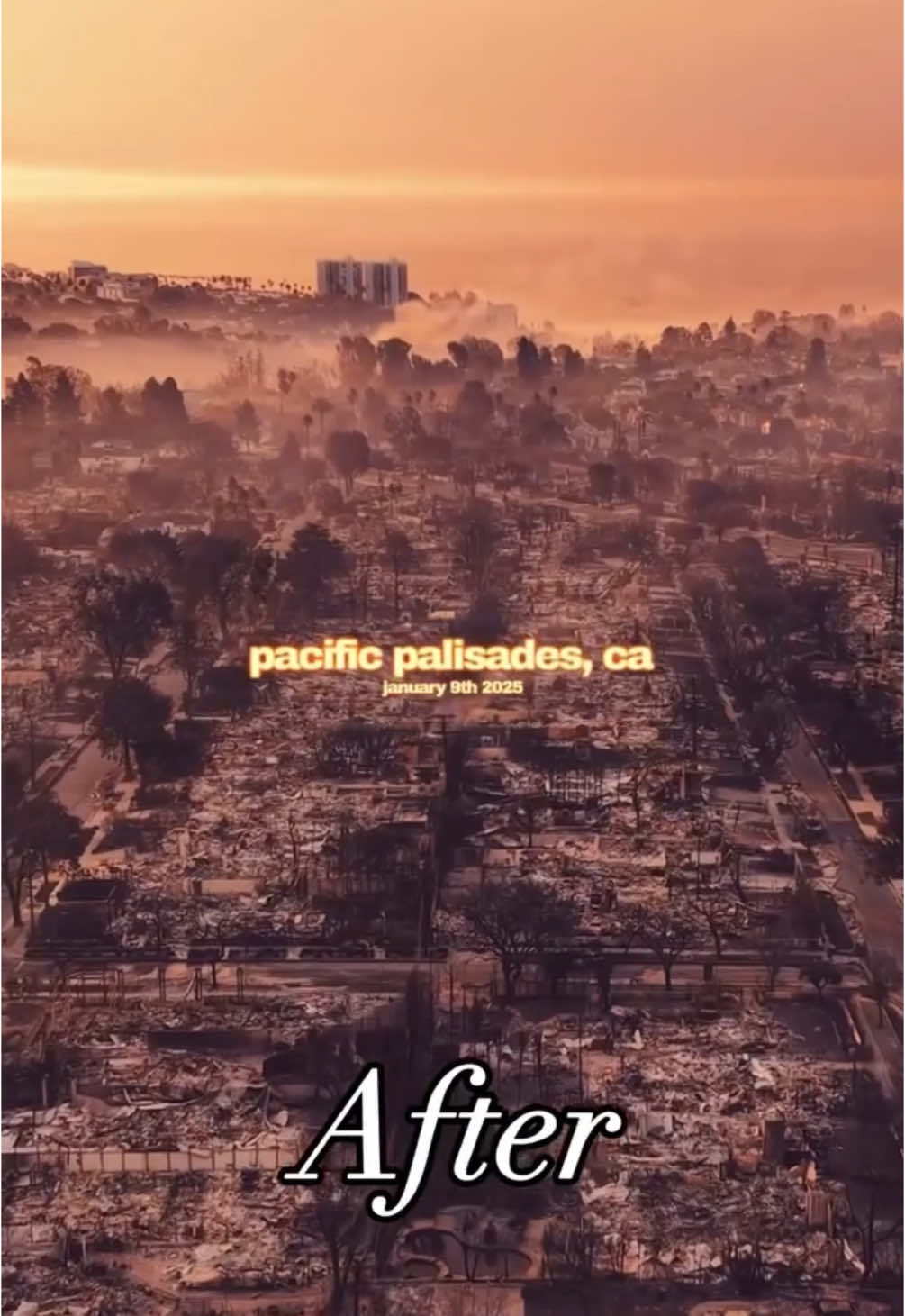 Our thoughts and prayers are with the people of Los Angeles 💔 The Los Angeles County wildfires of January 2025 have unleashed unprecedented devastation across the region, with fierce flames consuming over 27,000 acres combined and leaving a trail of destruction in their wake. The Palisades Fire, raging across Pacific Palisades, has destroyed 1,000 structures, including homes, businesses, and landmarks like Will Rogers’ Western Ranch House, as its fiery advance nears the Getty Villa Museum. In Altadena, the Eaton Fire has ravaged 10,000 acres, reducing neighborhoods near Fair Oaks Avenue and East Altadena Drive to ash, while the Sunset Fire threatens Hollywood’s iconic skyline. Our thoughts and prayers are with those affected by this heartbreaking incident. Drone footage from @tuckerdoss #fyp #foryou #losangeles #california #fires #palisades #palisadesfire #pacificpalisades 