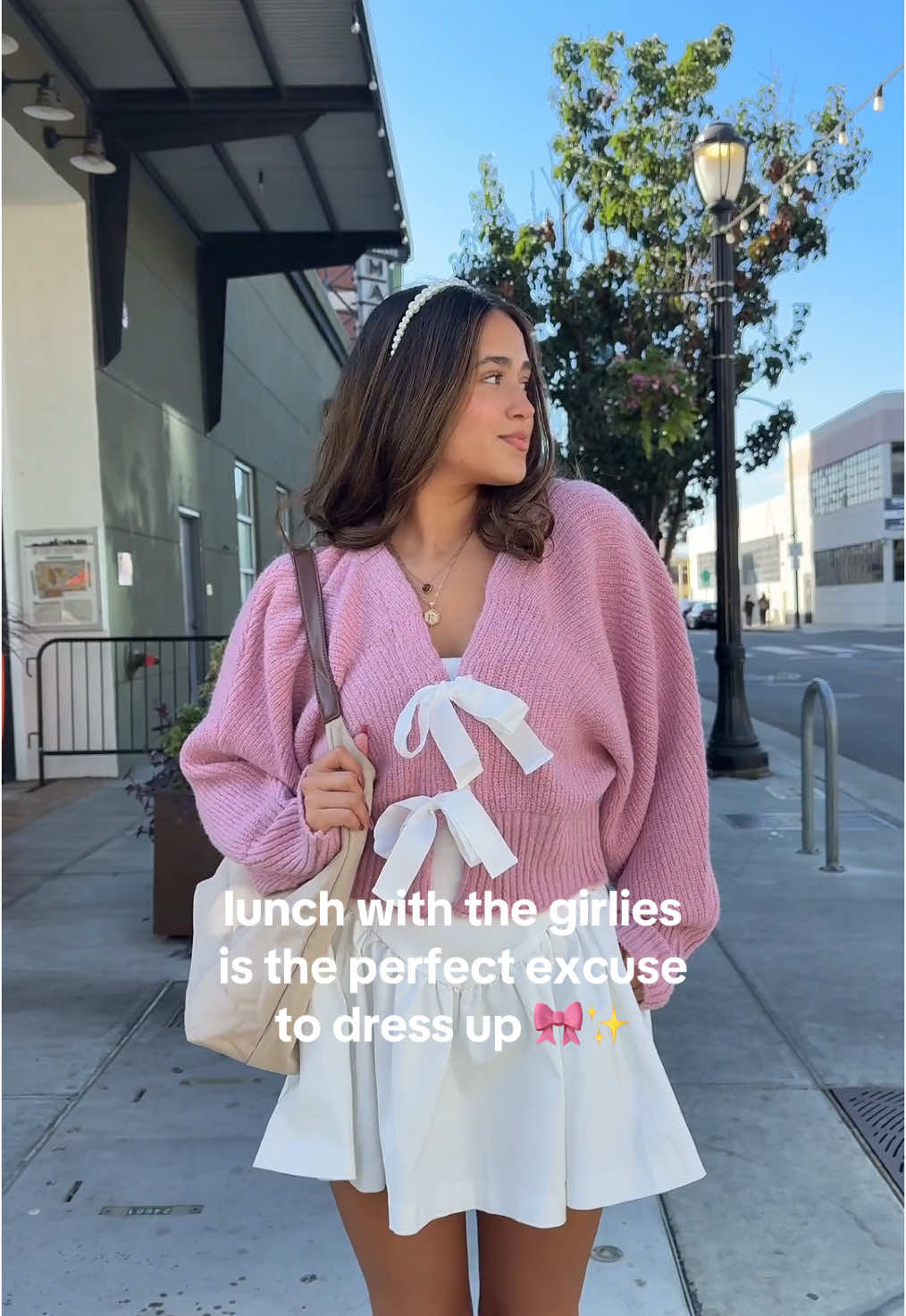 layering a cute sweater over a dress for the perfect lunch date look 🎀💞 #girlyoutfit #girlygirlaesthetic #sweaterstyle #cozyoutfits #dateoutfit 