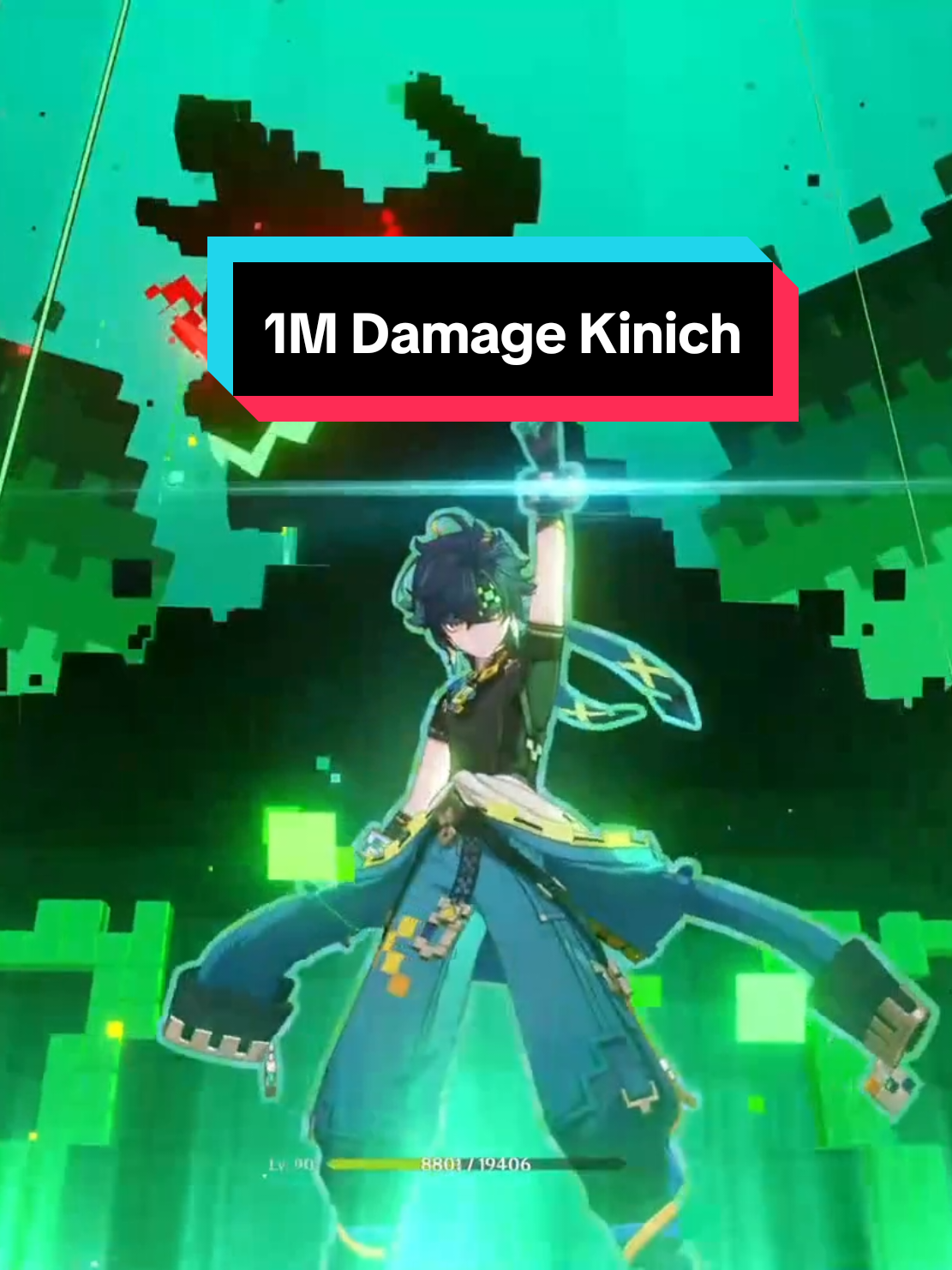 1M dmg Kinich showcase 🔥 💚  No foodbuff #kinich #GenshinImpact