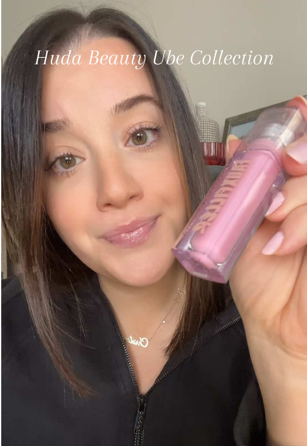 Obsessing over the new Huda Beauty Ube (uuu baby) gloss. @Huda @Huda Beauty @hudabeautyshop #virallipgloss #lipgloss #ubecollection #hudabeautyubecollection #hudabeautyfauxfillerlipgloss 