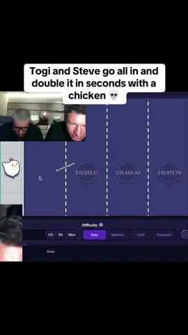 Togi and Steve go all in and double it in seconds with a chicken 💀 #kickstreaming #streamer #stevewilldoit #crossyroad 