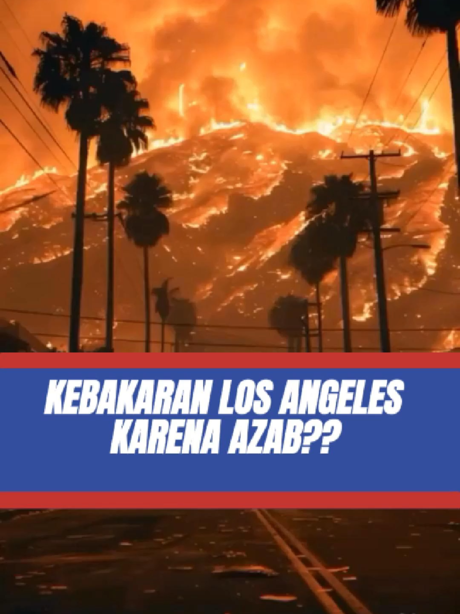 Mau bikin neraka di tempat lain, eh malah rumah sendiri yang jadi lautan api. Alam nggak pernah salah kasih peringatan #losangeles #fypシ゚ #kebakaranlosangeles #beritaviral #kebarakan