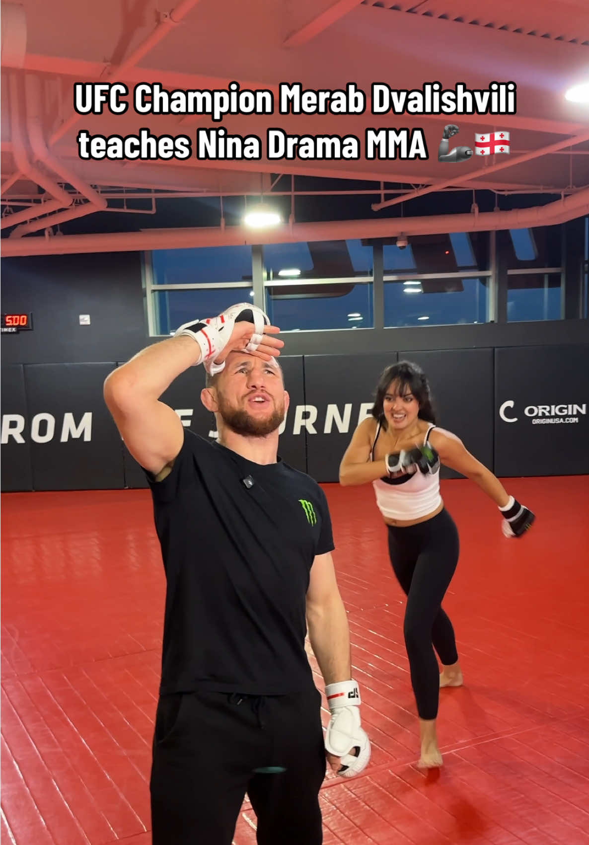 UFC Champion Merab Dvalishvili teaches Nina Drama MMA techniques #UFC #merabdvalishvili #merab #umarnurmagamedov #mma #ninadrama #kickboxing #boxing #muaythai #muaythaifighter #muaythaifighter #taekwondo #jiujitsu #brazilianjiujitsu #jiujitsugrappling #jiujitsulifestyle #wrestling #wrestlingtiktok #wrestlingtok #fit #Fitness #grappling #karate #georgia 