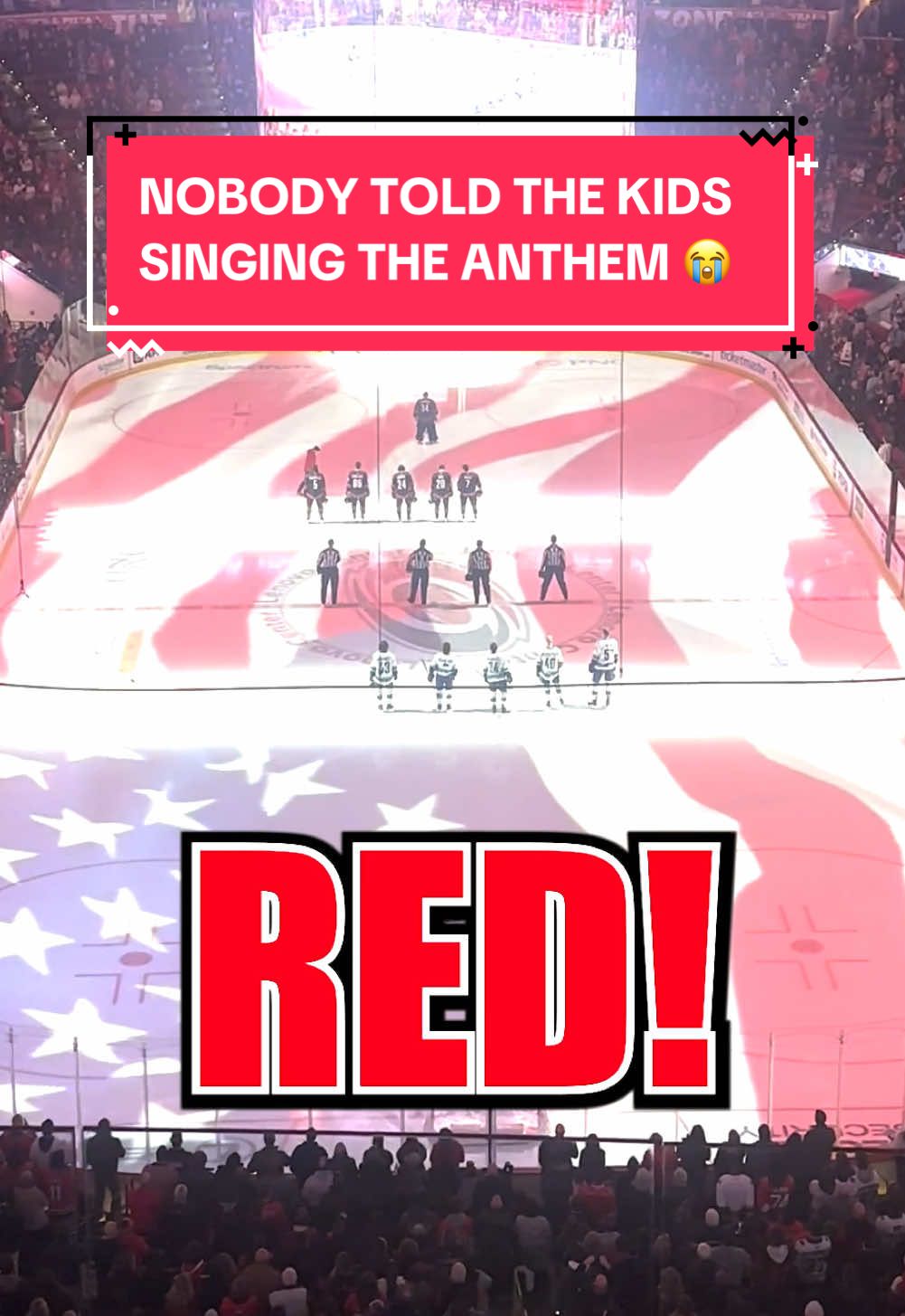 Nobody told the kids singing the anthem that the @Carolina Hurricanes fans scream “RED” in the middle of the anthem and they just stopped 😭 (via @Ashley Paradis) #hockey #anthem #hurricanes #hockeytok