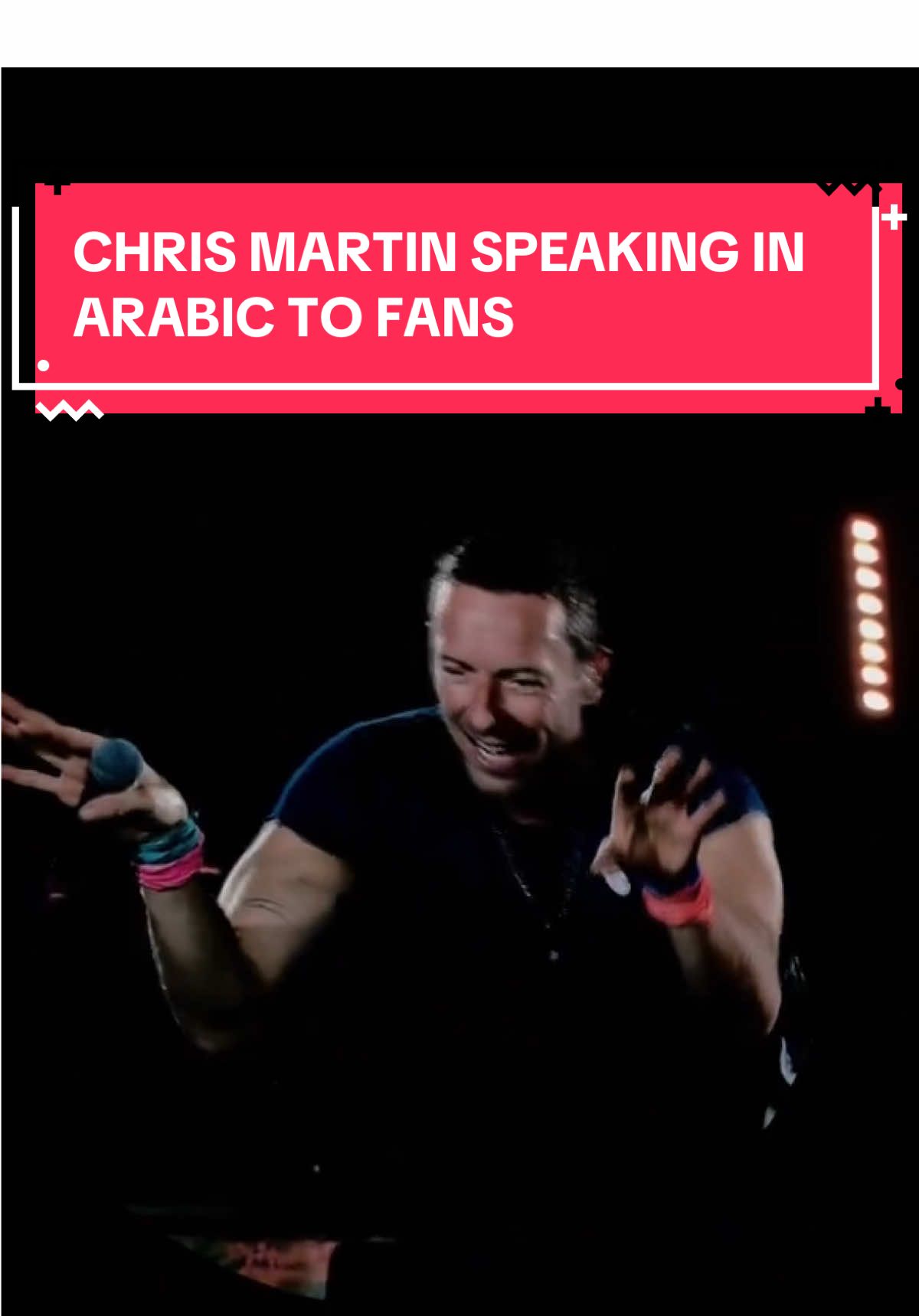 Chris Martin speak to fans in Arabic during his show in Abu Dhabi  via Tiktok / faridafinds