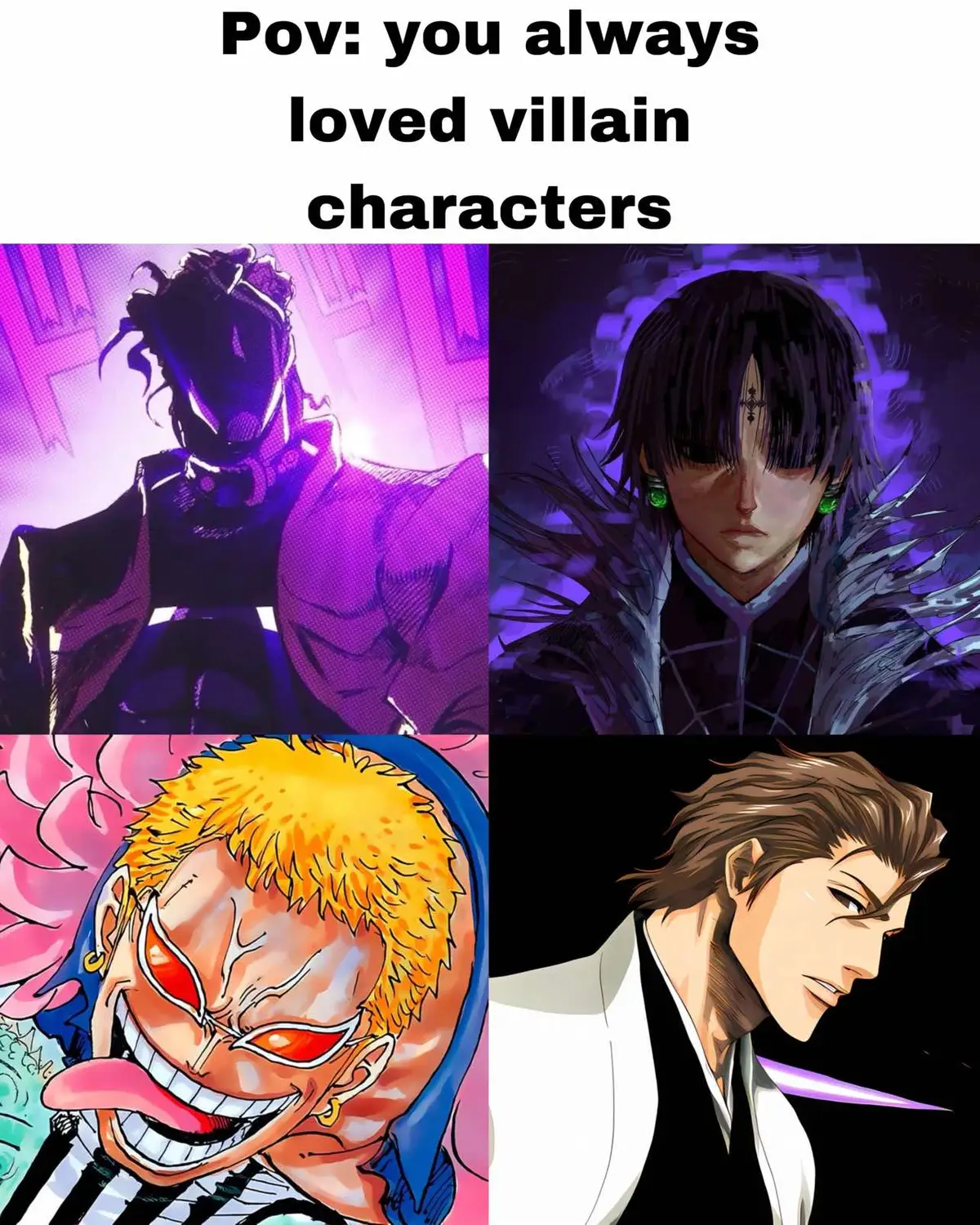 #anime #diobrando #chrollo #doflamingo #aizen #jojosbizarreadventure #hunterxhunter #onepiece #bleach #villains #animetiktok #anitok #fypviralシ #viral #fup #animes #animeedit #animefyp 