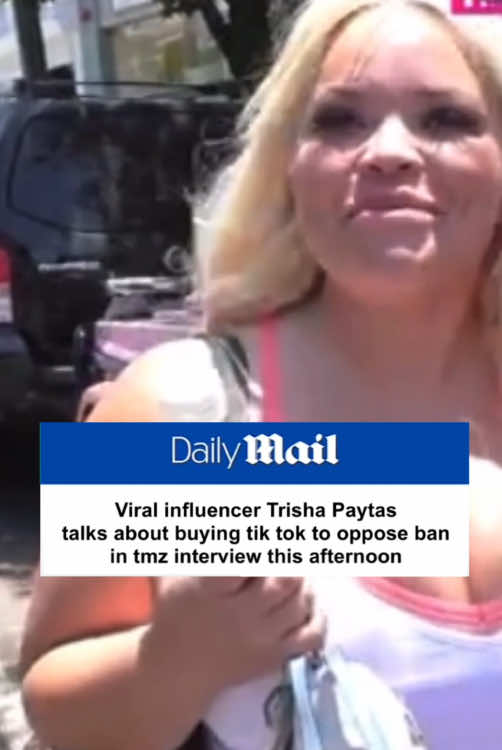 Viral influencer Trisha paytas talks about buying tik tok to oppose ban in tmz interview this afternoon “I have made so many memories in this app and it really helped me come out of my shell when i was in a really  tough spot in my life. I thought if nobody is gonna buy it, I think I will.” said Trisha Paytas #trishapaytas #fyp #fypシ #dailymail #tiktokban 