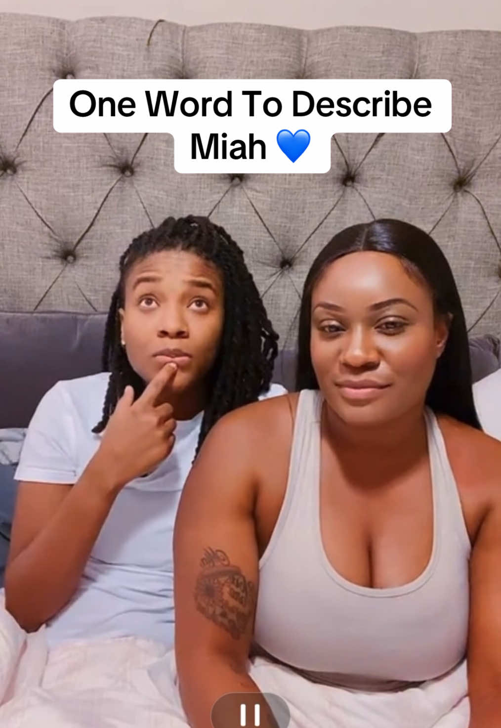 Year 2022: One word to describe Miah.  #miamiahlive #fyp #fypツ #foryourpage #foryou #lgbtq #studs #lgbt #studtok #studsoftiktok🌈 #studsoftiktok #wifeandwife #lesbiancouples #marriedlesbians #blacklesbiantiktok🌈 #studswithlocs #marriedlife 