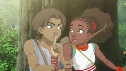 When Iyanu and Biyi find themselves surrounded by corrupted beasts, they'll need more than just magic to escape! Watch their thrilling adventures unfold when Iyanu premieres Spring 2025 on @cartoonnetwork @streamonmax and @showmaxnaija ! ✨🐆 #Iyanu #CartoonNetwork #YorubaFantasy #Animation #Fantasy