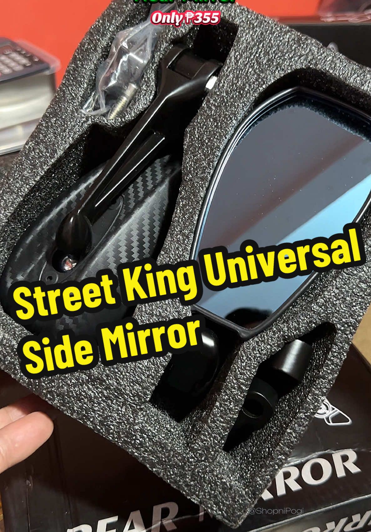 New Motorcycle Side Mirror Side Mirror carbon For Motorcycle 360 ° Explosion-Proof Anti Dazzling side mirror adjustable. Only ₱355.00!  #sidemirror #rearmirror #streetkingsidemirror #motorcyclesidemirror #motorcycleaccessories 