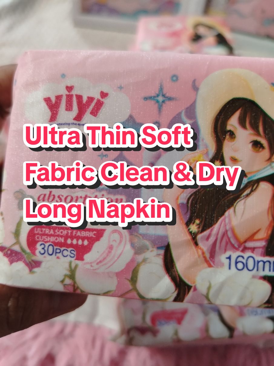 Ultra Thin Soft Fabric Clean & Dry Long Napkin Accelerate Absorption #sanitarynapkin #ultrathin #napkin #fyp 