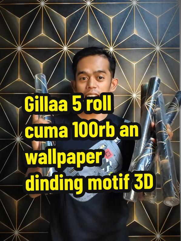 5 roll cuma 100rb an wallpaper dinding keren #cuantanpabatas #wallpaperdinding #wallpaper3d #dekorasikamar 