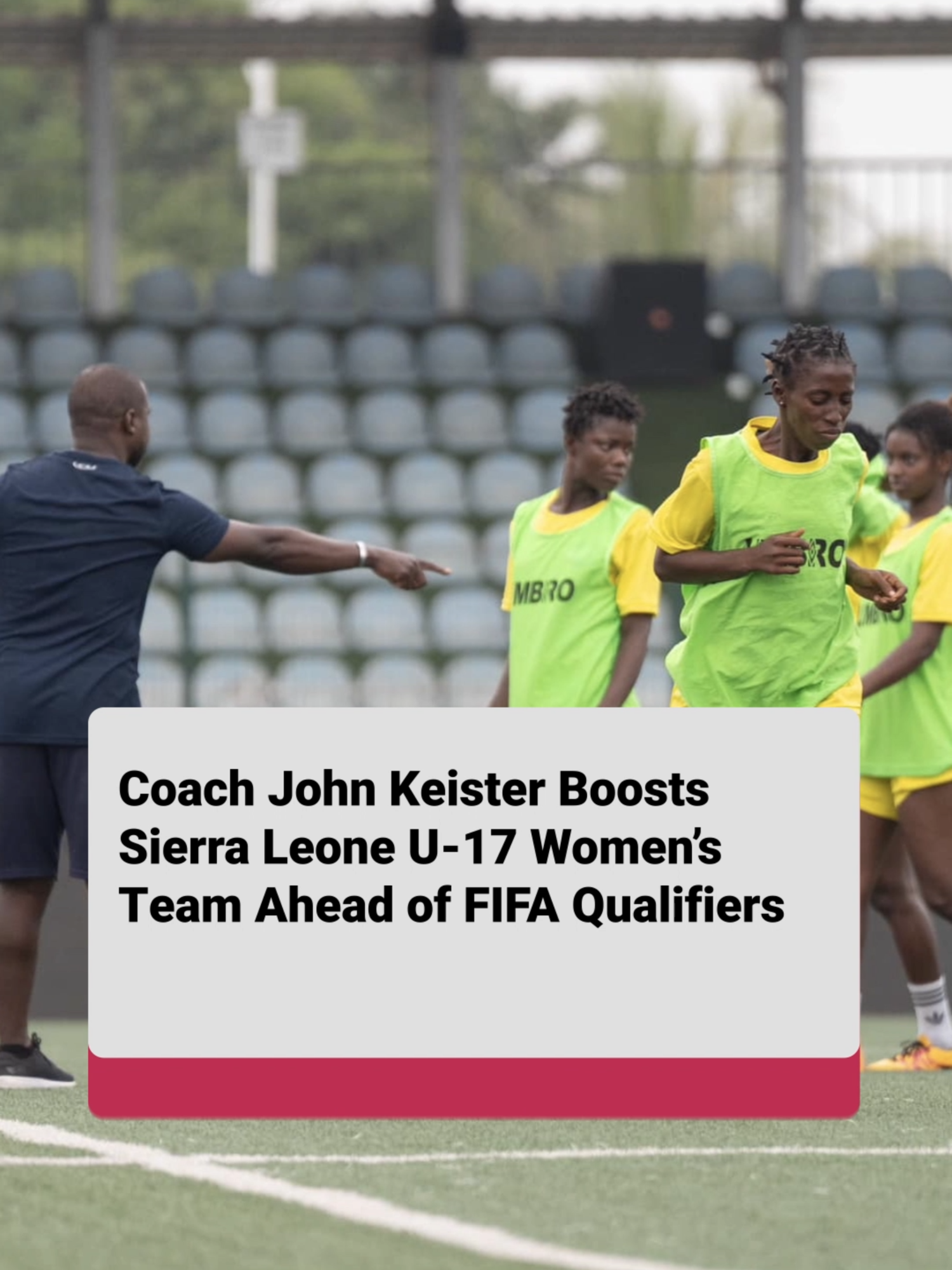 Former Leone Stars head coach John Keister has joined the Sierra Leone U-17 Women’s National Team to provide tactical guidance as they face the Central African Republic in the FIFA U-17 Women’s World Cup African qualifiers. The team hopes Keister’s expertise will enhance their performance in the crucial home match at the Southern Arena, Bo City, today, January 11, 2025. #SierraLeoneU17 #FIFA2025 #JohnKeister #BoCity #SLFootball #WomenInSports #RoadToFIFA