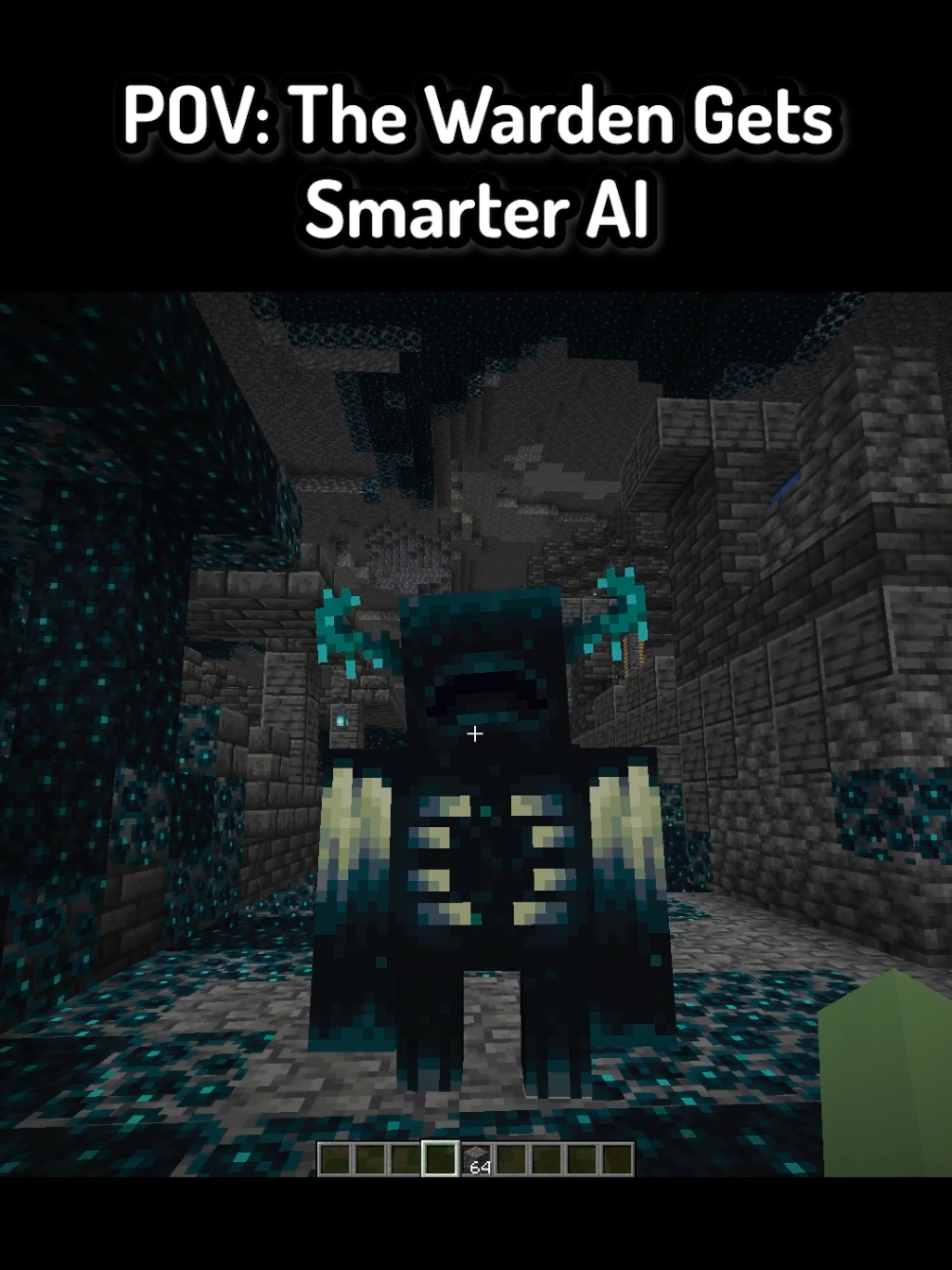 POV: The Warden Gets Smarter AI In Minecraft #Minecraft #funnymoments #mcyt #mc #minecraftmemes 