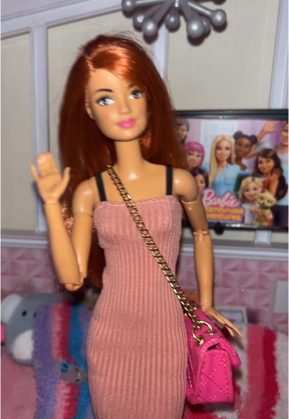 get ready with me for the day! #fyp #fyp #fyp#fypシ゚viral #fypage #fyppppppppppppppppppppppp #grwm #barbie #ginger #orange #makeup #dolls #barbiedoll #pink #minia 