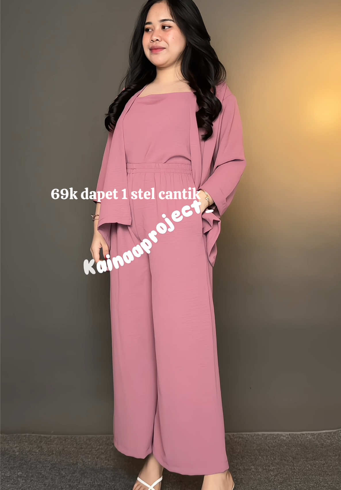 Rekomendasi one set kekinian Cmn 60ribuan dapat 3 item setelan cantik 🥰🫶🏻💗 #oneset #setelanwanita 