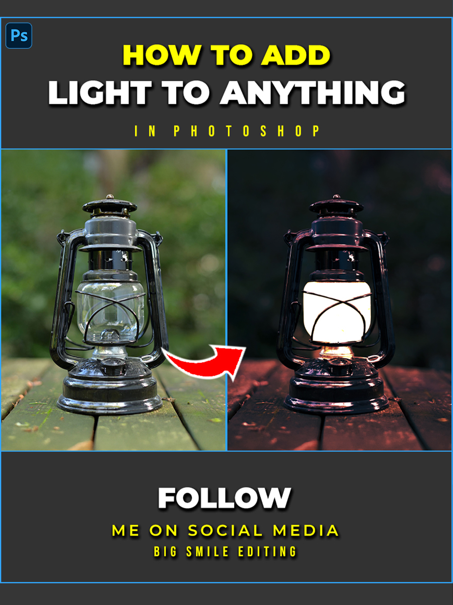 How to add amazing light to anything like lantern lamps in Adobe Photoshop #photoshoptricks #tutorials #designer #tutorial #photoshop #photography #adobe #adobephotoshop #bigsmileediting