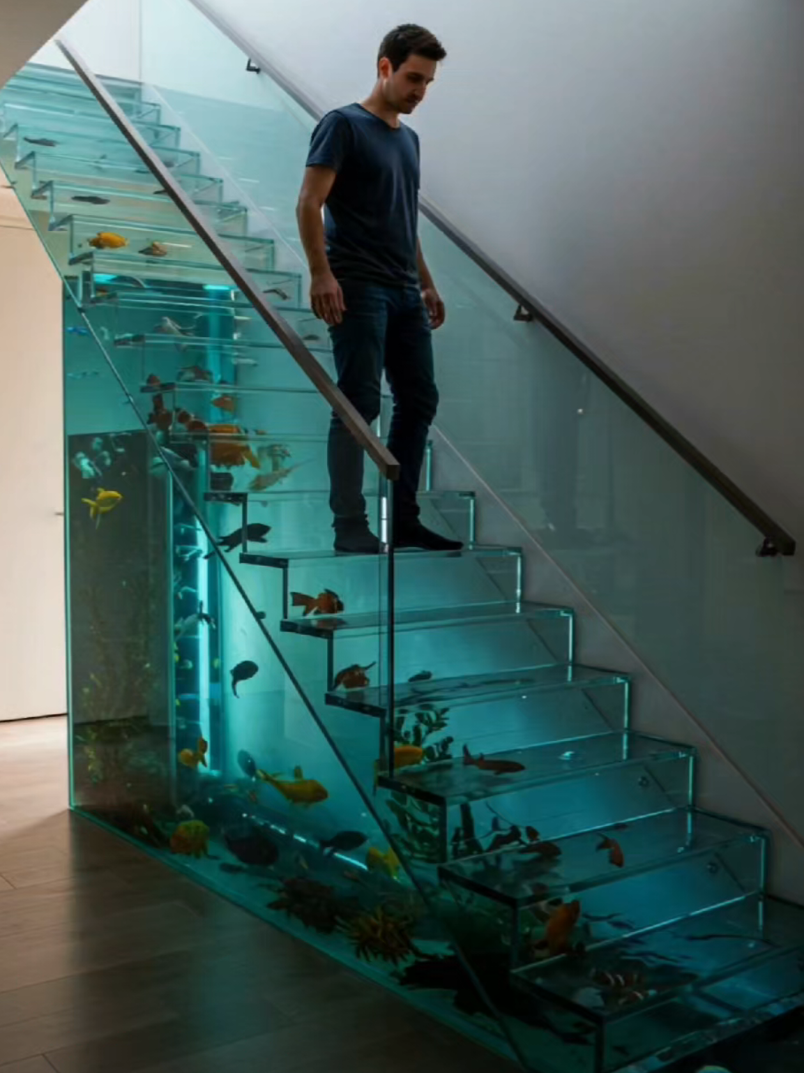 luxury aquarium house stairs #luxury #fyp #viral #luxurylifestyle #luxurycars #luxurylife #foryou #Lifestyle #money #rich 