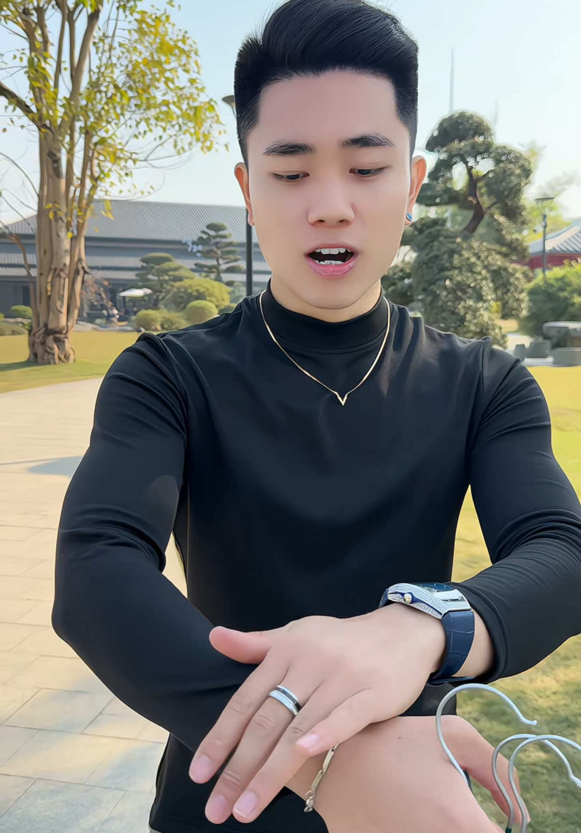 Combo 3 áo thun nam dài tay cổ cao 3cm đẹp