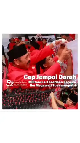 Peringatan HUT ke-52 PDI Perjuangan, kader PDI Perjuangan Kota Surakarta melakukan aksi cap jempol darah sebagai simbol militansi dan kesetiaan kepada Ketua Umum  Ibu Megawati Soekarnoputri. Aksi ini juga sebagai tanda bahwa seluruh kader PDI Perjuangan Kota Surakarta siap mengawal jalannya kongres partai sekaligus merupakan bentuk dukungan penuh kepada Ibu Megawati Soekarnoputri agar bersedia kembali menjadi ketua umum. “Kami siap berkorban untuk Ibu Mega sampai titik darah penghabisan!!!