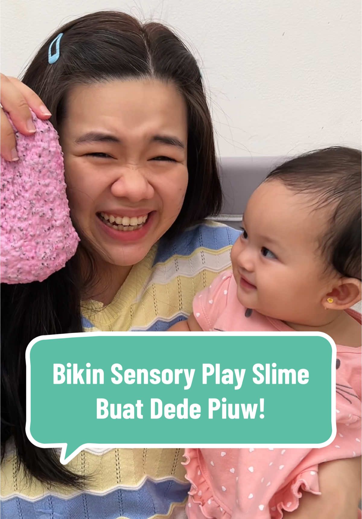 Dede piuw beneran suka kok guys 🥹 next bikin apalagi ya? #sensoryplayideas #babytiktok #sensory #slime 