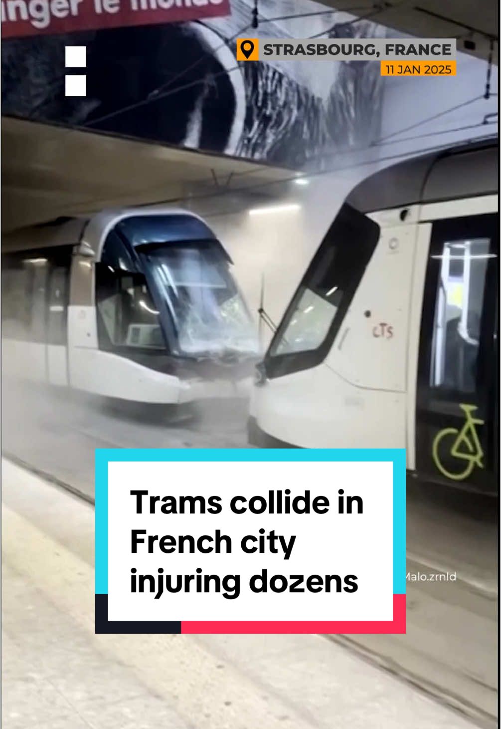 Dozens of people were injured when two #trams collided in a tunnel near the main train station in #Strasbourg in #France. #news #tram 