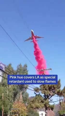 Air tankers dropped flame retardant after the Pacific Palisades wildfire expanded into an another 1,000 acres overnight. Firefighters stood on guard to protect homes as part of a full-scale firefighting effort, with potential worsening weather conditions over the next 72 hours that could further stoke the blaze. 🎥Reuters Read the full story on DailyMail.com #la #fire #california #news #fireman #hollywood 