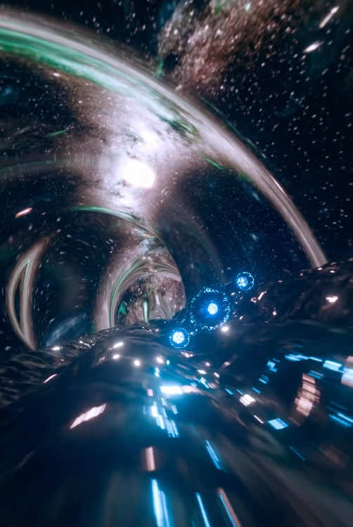 ワームホール通過　宇宙船の3Dアニメーション #宇宙 #scifi #interstellar #3danimation 