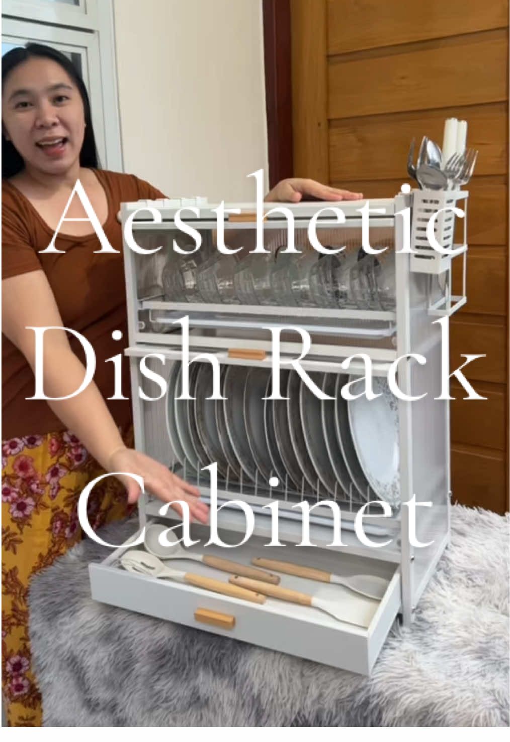 Dish Rack Cabinet Pull out dish rack Sliding Cover #dishcabinet #dishrack #dishrackcabinet #cabinet #dishrackorganizer #ConSantanderConecto 
