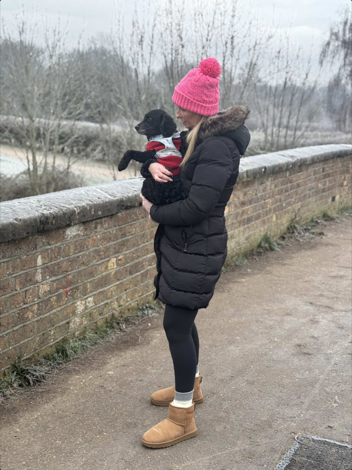 Every Sunday, our little dog Hetty loves to come to the country park and look over this bridge she gets so excited and we have no idea why.   Does anyone else’s dog like to be picked up so they can look over the bridge? ##dogsoftiktok##cockerpoo##winterwalks##fyp