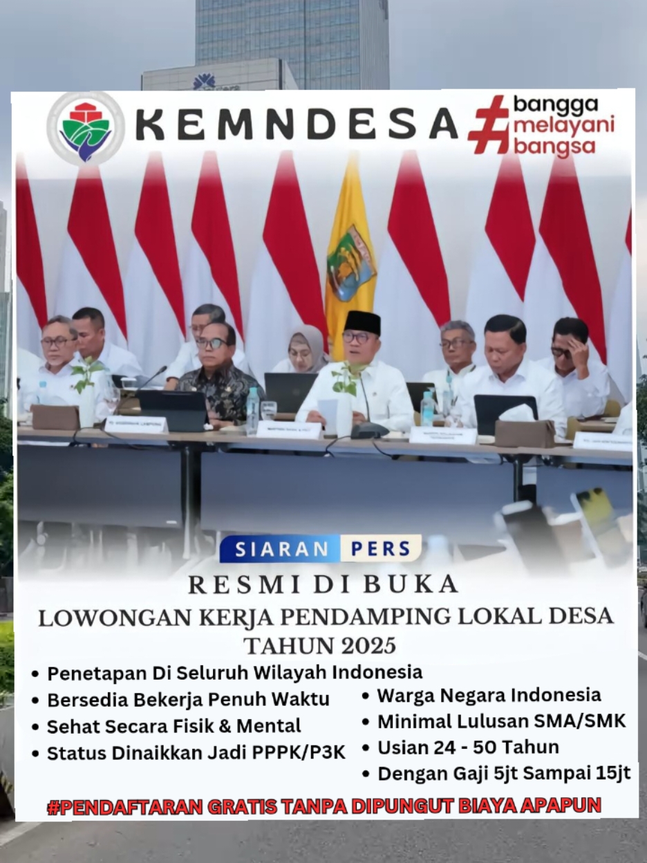 KEMENDES TELAH RESMI MEMBUKA LOWONGAN KERJA PENDAMPING LOKAL DESA (PLD) TAHUN 2025 Kemendes PDTT Resmi Membuka Lowongan Kerja Untuk Tenaga Pendamping Profesional (TPP) Pada Posisi Pendamping Lokal Desa (PLD) Dengan Gaji Hingga 15 Juta. #fyp #fyppppppppppppppppppppppp #viral #infoloker #loker #lokerterbaru #loker2025 #lowongankerja #lowongankerjaterbaru #pendampinglokaldesa #pendampingdesa 