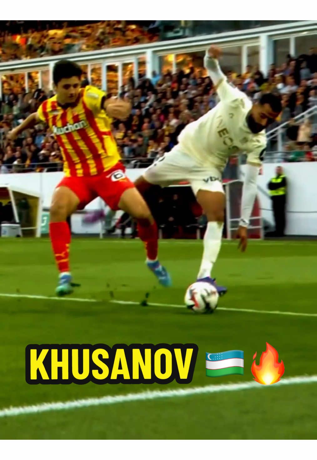 Khusanov, the new Ramos? 🇺🇿💀 @yanis.2y  #Ligue1 #Ligue1McDonalds #Khusanov #ramos #artofdefending #defense #uzbekistan #lens #rclens @RCLens @DAZN France 