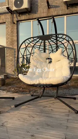 New egg chair🏡 #eggchair #patiofurniture #porchswing #hangingchair #patiodecor #flashsale 