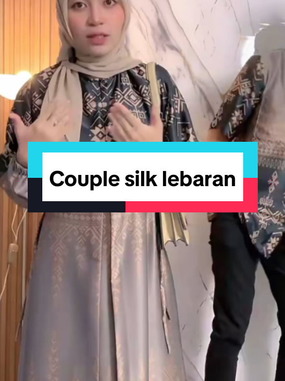 Set Couple Lebaran Dress SYAMEERA Silk Premium #couplelebaran #bajulebaran #dresssilk #kemejasilk 